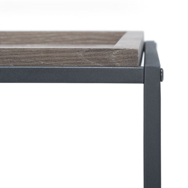 Safavieh Andey Modern Coffee Table - Minimalist Black Metal Frame With Brown Tray Top For Stylish Living Spaces COF2001A