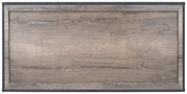 Safavieh Andey Modern Coffee Table - Minimalist Black Metal Frame With Brown Tray Top For Stylish Living Spaces COF2001A