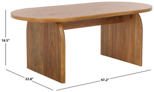 Safavieh Syura Elegant Ribbed Coffee Table - Sculptural Design With Curved Top And Flared Legs For Modern Living Natural COF2100A