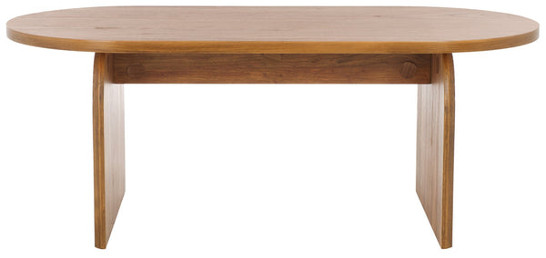 Safavieh Syura Elegant Ribbed Coffee Table - Sculptural Design With Curved Top And Flared Legs For Modern Living Natural COF2100A