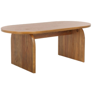 Safavieh Syura Elegant Ribbed Coffee Table - Sculptural Design With Curved Top And Flared Legs For Modern Living Natural COF2100A