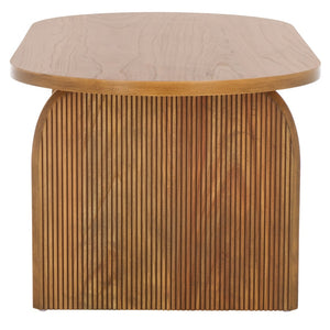 Safavieh Syura Elegant Ribbed Coffee Table - Sculptural Design With Curved Top And Flared Legs For Modern Living Natural COF2100A