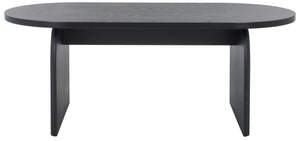 Safavieh Syura Elegant Ribbed Coffee Table - Sculptural Design With Curved Top And Flared Legs For Modern Living Black COF2100B