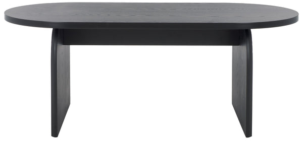 Safavieh Syura Elegant Ribbed Coffee Table - Sculptural Design With Curved Top And Flared Legs For Modern Living Black COF2100B