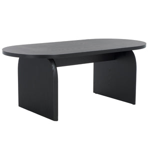 Safavieh Syura Elegant Ribbed Coffee Table - Sculptural Design With Curved Top And Flared Legs For Modern Living Black COF2100B