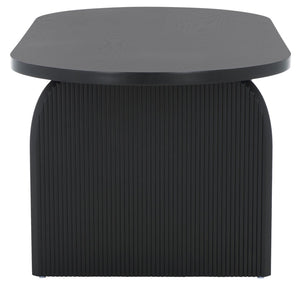 Safavieh Syura Elegant Ribbed Coffee Table - Sculptural Design With Curved Top And Flared Legs For Modern Living Black COF2100B