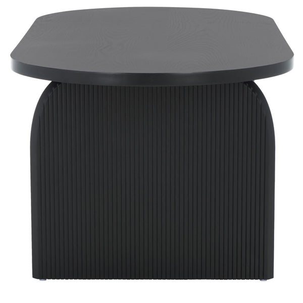Safavieh Syura Elegant Ribbed Coffee Table - Sculptural Design With Curved Top And Flared Legs For Modern Living Black COF2100B