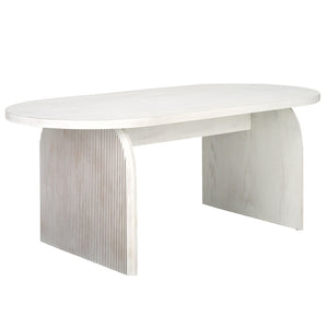 Safavieh Syura Elegant Ribbed Coffee Table - Sculptural Design With Curved Top And Flared Legs For Modern Living White Wash COF2100C