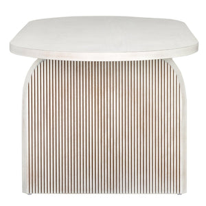 Safavieh Syura Elegant Ribbed Coffee Table - Sculptural Design With Curved Top And Flared Legs For Modern Living White Wash COF2100C