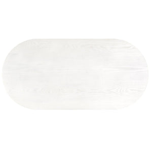 Safavieh Syura Elegant Ribbed Coffee Table - Sculptural Design With Curved Top And Flared Legs For Modern Living White Wash COF2100C