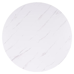 Safavieh Danez Cane Coffee Table White Faux Marble / Natural 42" x 42" x 18"