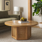 Safavieh Danez Cane Coffee Table Natural / Natural 42" x 42" x 18"