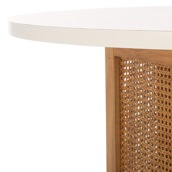 Safavieh Danez Cane Coffee Table White / Natural 42" x 42" x 18"