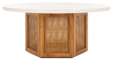 Safavieh Danez Cane Coffee Table White / Natural 42" x 42" x 18"