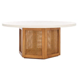 Safavieh Danez Cane Coffee Table White / Natural 42" x 42" x 18"