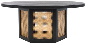 Safavieh Danez Cane Coffee Table Black / Natural 42" x 42" x 18"
