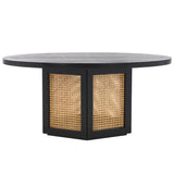 Safavieh Danez Cane Coffee Table Black / Natural 42" x 42" x 18"