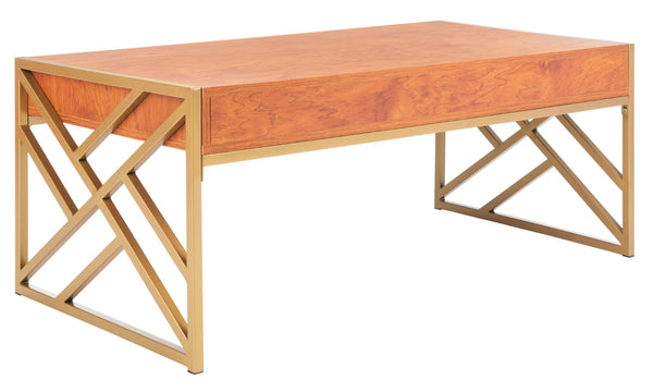 Safavieh Elaine 2-Drawer Coffee Table - Modern Glamour With Gold Accents & Spacious Storage For Stylish Living Rooms COF2201C