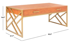 Safavieh Elaine 2-Drawer Coffee Table - Modern Glamour With Gold Accents & Spacious Storage For Stylish Living Rooms COF2201C