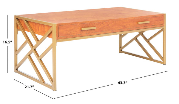 Safavieh Elaine 2-Drawer Coffee Table - Modern Glamour With Gold Accents & Spacious Storage For Stylish Living Rooms COF2201C