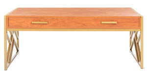 Safavieh Elaine 2-Drawer Coffee Table - Modern Glamour With Gold Accents & Spacious Storage For Stylish Living Rooms COF2201C