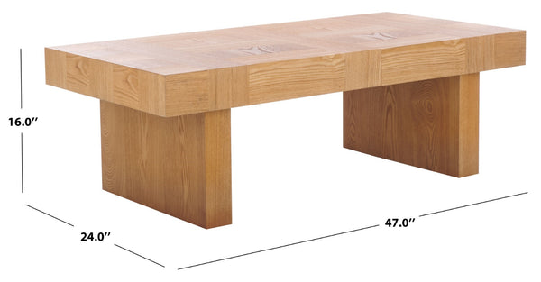 Safavieh Habana Coffee Table - Elevate Your Living Room With Rustic Charm, Style, And Spacious Functionality Natural Wood Cof2300a