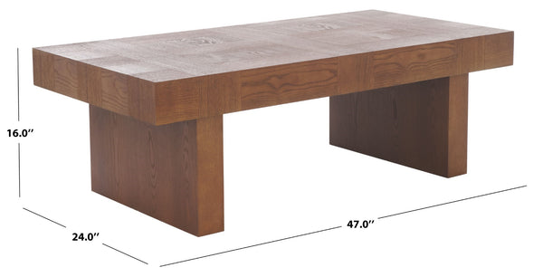 Safavieh Habana Coffee Table - Elevate Your Living Room With Rustic Charm, Style, And Spacious Functionality Walnut Wood Cof2300b
