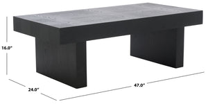 Safavieh Habana Coffee Table - Elegant Black Wood Centerpiece For Stylish Living Rooms & Durable Design Black Wood Cof2300c
