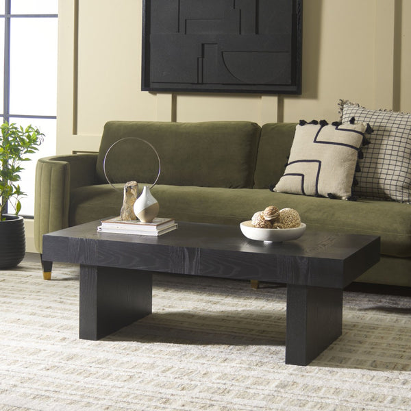 Safavieh Habana Coffee Table - Rustic Elegance With Spacious Surface For Modern Living Room Decor And Functionality Black COF2300C