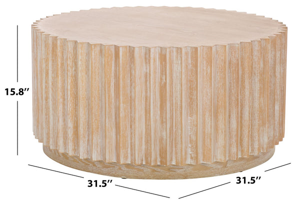 Safavieh Kanpun Coffee Table - Elegant Bleached White Wood Design For Timeless Home Décor & Style Bleached White Wood Cof2301a