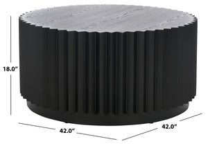 Safavieh Kanpun Coffee Table - Elegant Black Wood Design For Modern Living Spaces, Timeless Style & Durability Black Wood Cof2301b