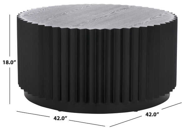 Safavieh Kanpun Coffee Table - Elegant Black Wood Design For Modern Living Spaces, Timeless Style & Durability Black Wood Cof2301b