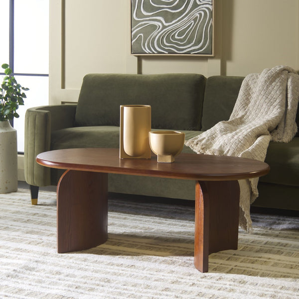 Safavieh Chakun Coffee Table - Elegant Wood Design, Durable Craftsmanship, Perfect For Stylish Living Spaces Walnut Wood Cof2302a