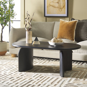 Safavieh Chakun Coffee Table - Elegant Wood Design, Durable Craftsmanship, Perfect For Stylish Living Spaces Black Wood Cof2302b