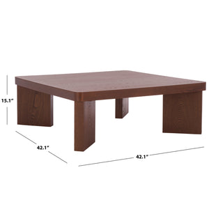 Safavieh Camino Coffee Table - Elegant Walnut Finish, Timeless Design & Functional Style For Your Living Room Walnut Wood Cof2303a