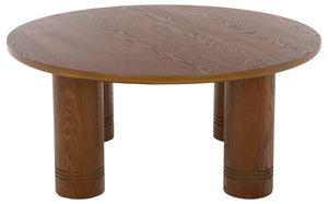 Canino Round Coffee Table — Solid Wood 39.4" Diameter Low-Profile Centerpiece With Hand-Finished Grain Elegance