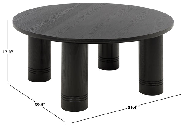 Canino Round Coffee Table — Solid Wood 39.4" Diameter Low-Profile Centerpiece With Hand-Finished Grain Elegance