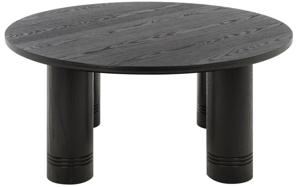 Canino Round Coffee Table — Solid Wood 39.4" Diameter Low-Profile Centerpiece With Hand-Finished Grain Elegance