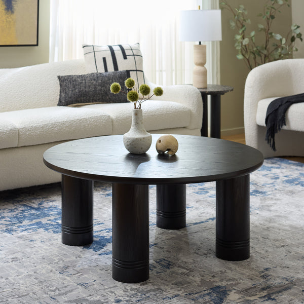 Canino Round Coffee Table — Solid Wood 39.4" Diameter Low-Profile Centerpiece With Hand-Finished Grain Elegance