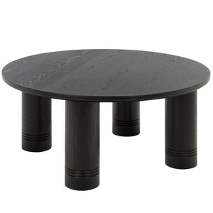 Canino Round Coffee Table — Solid Wood 39.4" Diameter Low-Profile Centerpiece With Hand-Finished Grain Elegance