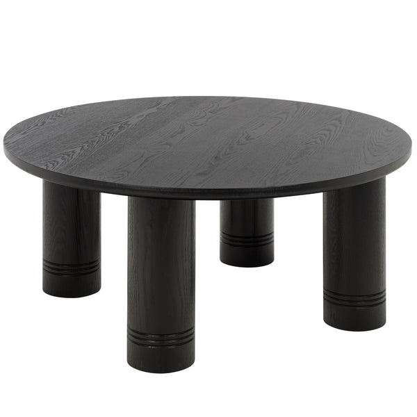 Canino Round Coffee Table — Solid Wood 39.4" Diameter Low-Profile Centerpiece With Hand-Finished Grain Elegance