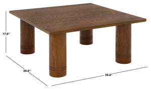 Aramin Solid Wood Coffee Table — 39.4" Square Midcentury Modern Design With Warm Finish, Durable Build