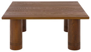 Aramin Solid Wood Coffee Table — 39.4" Square Midcentury Modern Design With Warm Finish, Durable Build