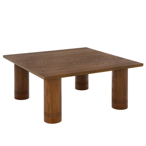 Aramin Solid Wood Coffee Table — 39.4" Square Midcentury Modern Design With Warm Finish, Durable Build