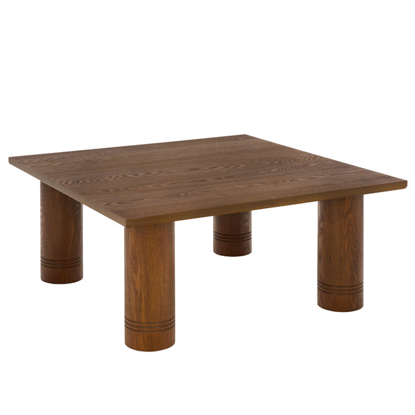 Aramin Solid Wood Coffee Table — 39.4" Square Midcentury Modern Design With Warm Finish, Durable Build