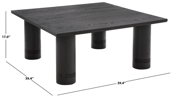 Aramin Solid Wood Coffee Table — 39.4" Square Midcentury Modern Design With Warm Finish, Durable Build