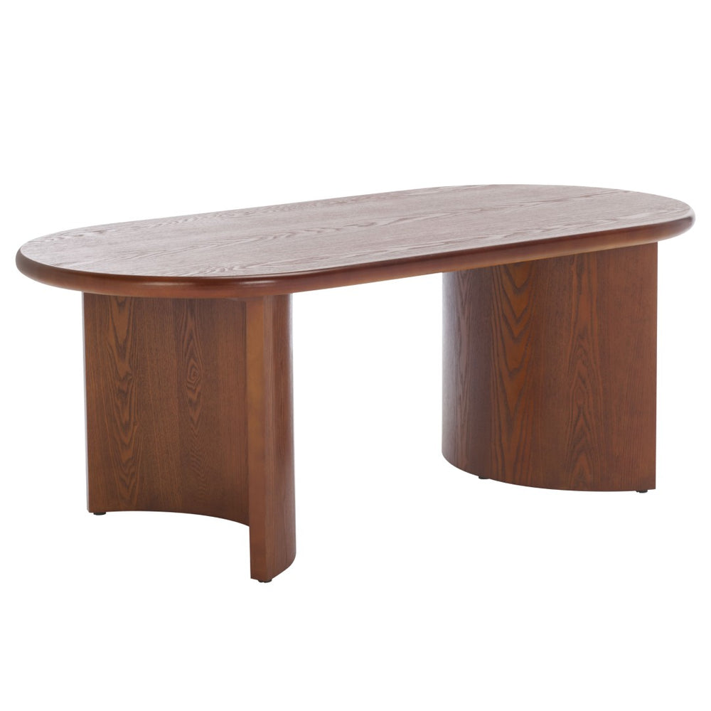 Safavieh Osai Coffee Table - Modern Centerpiece With Organic Curves, Natural Tones & Practical Storage Solutions Confirmed Walnut COF2309A
