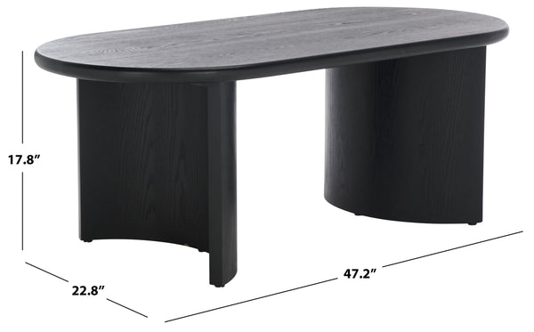 Safavieh Osai Coffee Table - Elegant Black Wood Design For Modern Minimalist Living Spaces & Home Decor Black Wood Cof2309b