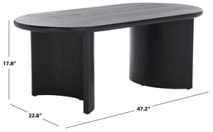 Safavieh Osai Coffee Table - Modern Centerpiece With Organic Curves, Natural Tones & Practical Storage Solutions Black COF2309B