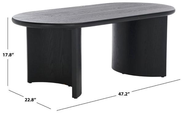 Safavieh Osai Coffee Table - Modern Centerpiece With Organic Curves, Natural Tones & Practical Storage Solutions Black COF2309B